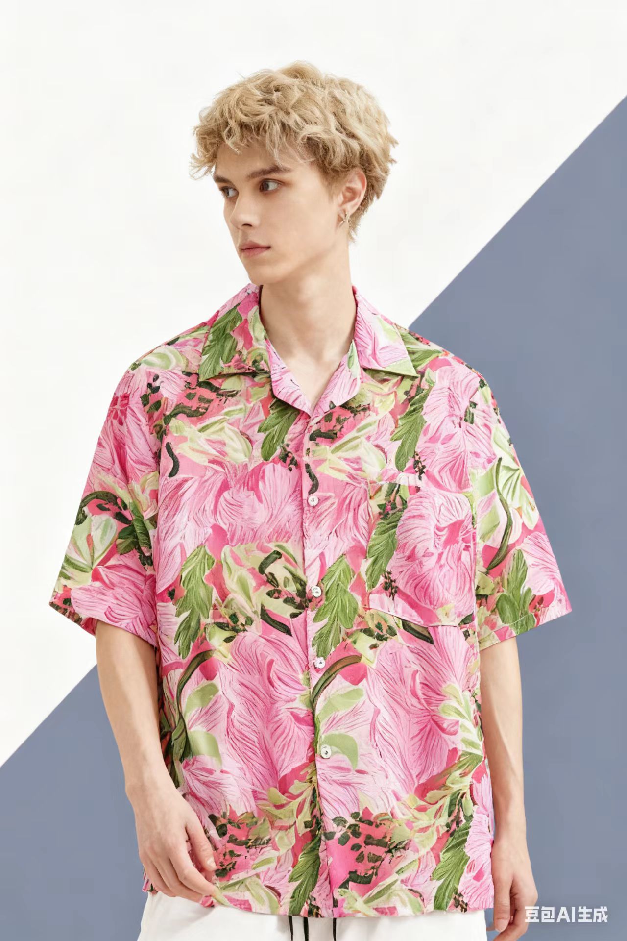 Vintage Hawaiian Floral Shirt - خمر الشاطئ Blusas مهنة الوردي الكتابة