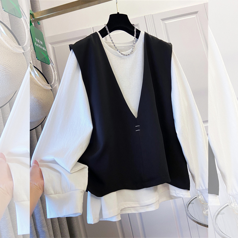 T-Shirts - تي شيرت نسائي فضفاض بأكمام طويلة