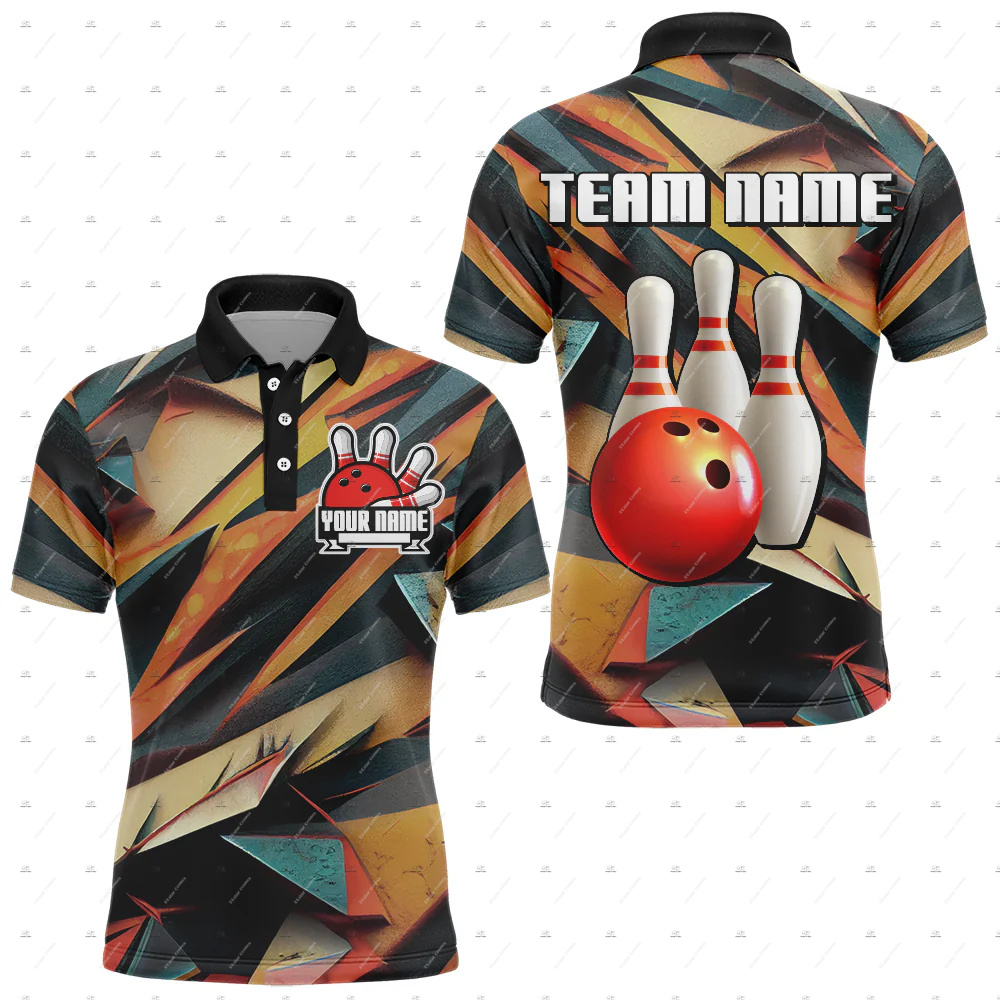 Short Sleeve Bowling Shirt Retro - قمصان بولو صيفية بأكمام قصيرة بتصميم