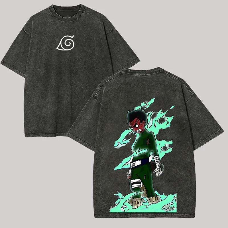 Acid Wash Vintage Graphic T Shirt - تي شيرت روك لي ثمانية البوابات