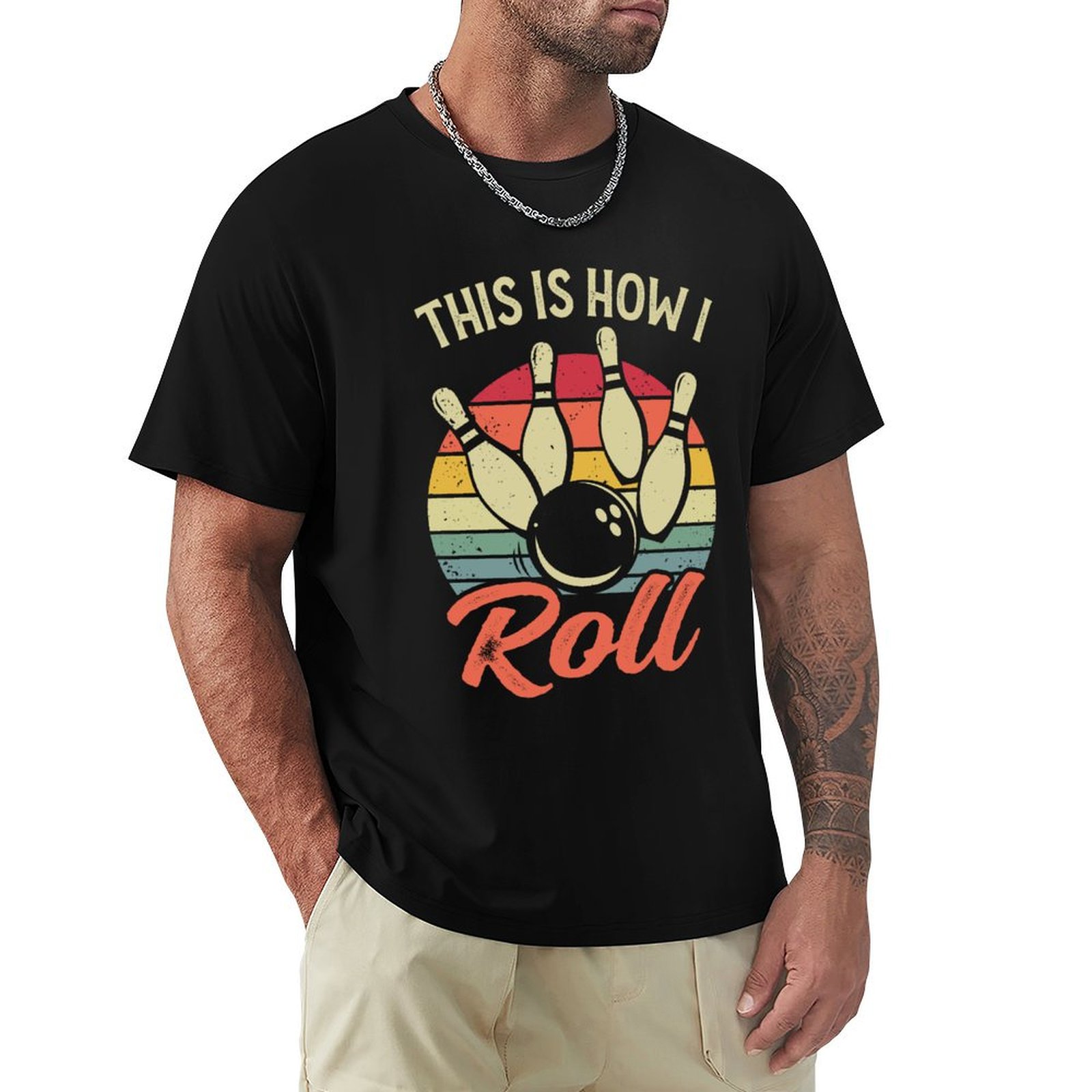 Short Sleeve Bowling Shirt Retro - هكذا أعيش حياتي - تي شيرت