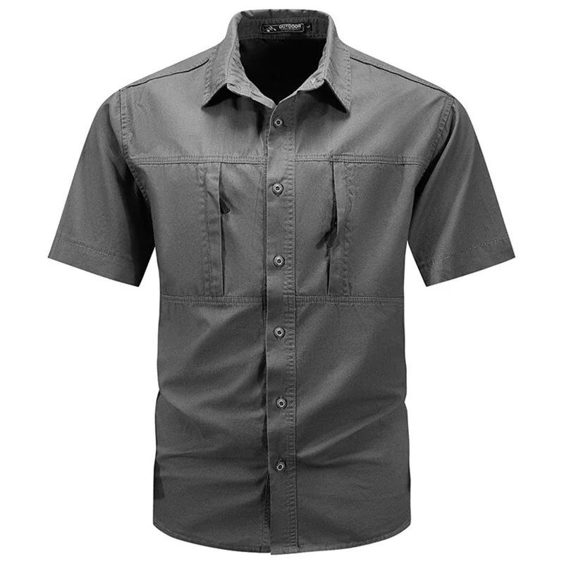 Tactical Military Shirt Cargo - الرجال التكتيكية قصيرة الأكمام قميص الصيف