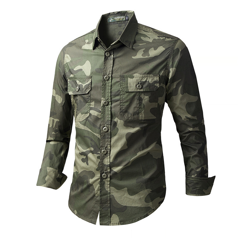 Tactical Military Shirt Cargo - قمصان تكتيكية رجالية للربيع والخريف، قمصان