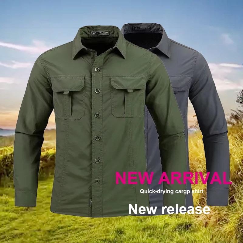 Tactical Military Shirt Cargo - 5XL الرجال خفيفة الوزن التجفيف السريع