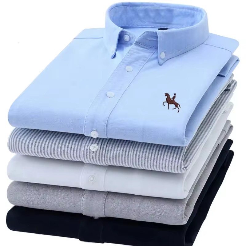 Oxford Cotton Casual Shirt Business - زائد 5XL 6XL رجل أكسفورد قمصان