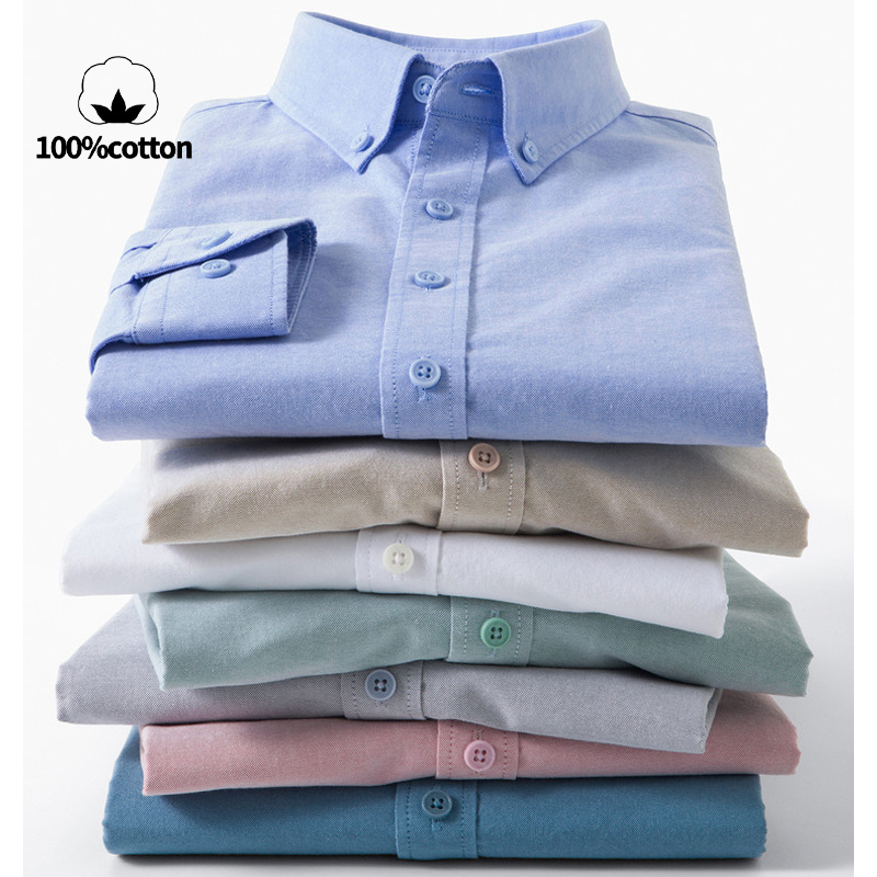 Mandarin Collar Formal Shirt Slim Fit - قميص أكسفورد رجالي 100% قطن -
