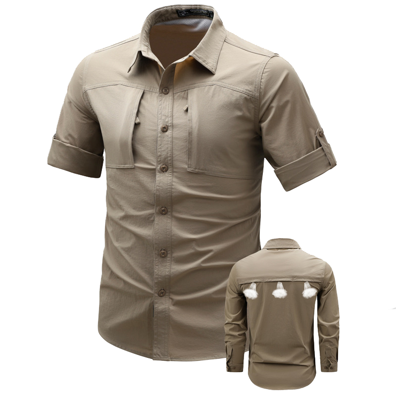 Tactical Military Shirt Cargo - قمصان رجالية طويلة الأكمام للربيع والخريف،