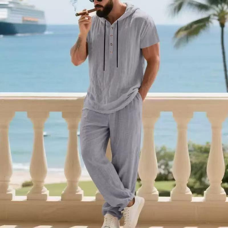 طقم رجالي أمريكي ريترو ثلاثي ا - مراجعة Mens Linen Shirt Long Sleeve وسعره