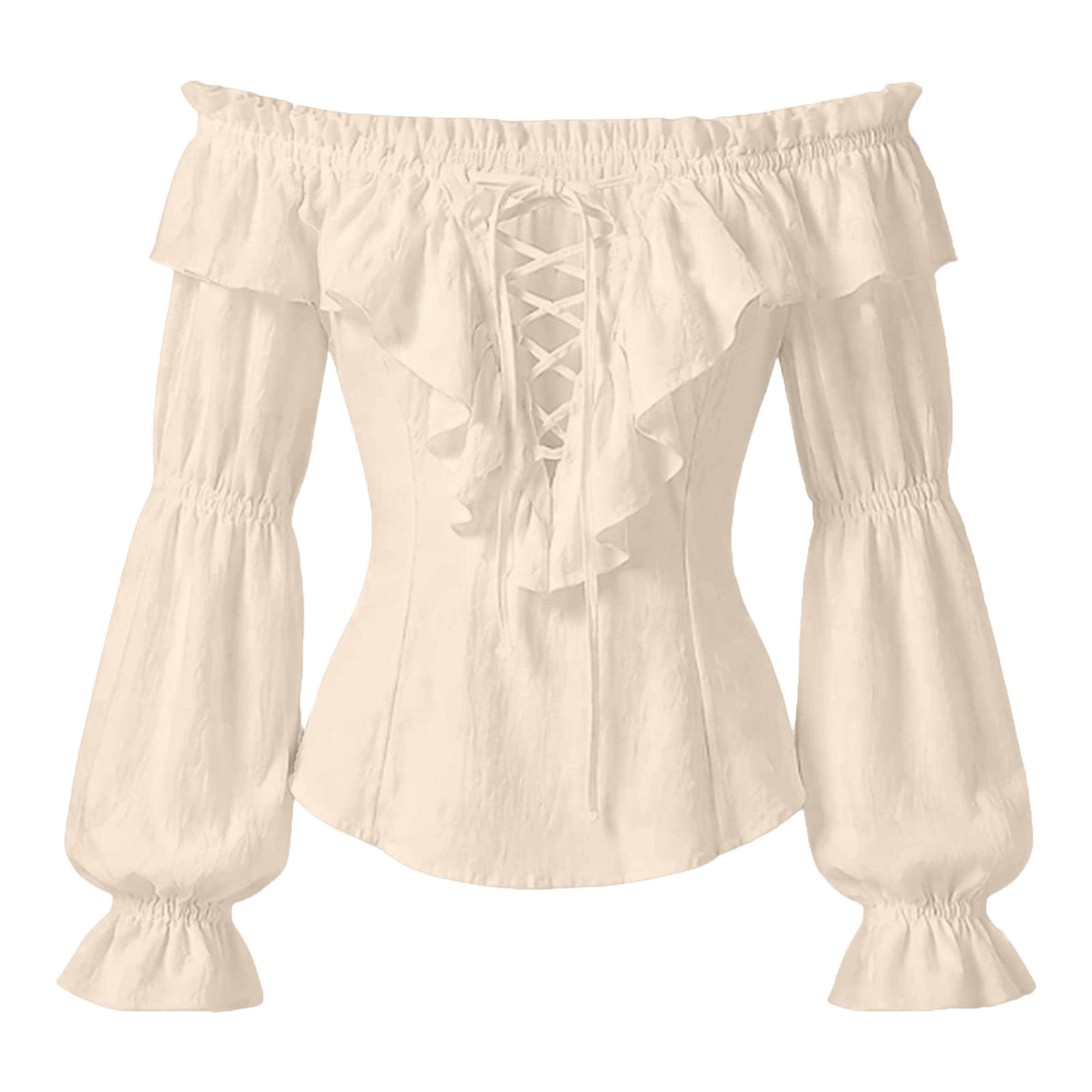 قميص قراصنة نسائي بأسلوب عصر ا - مراجعة Medieval Gothic Lace Up Pirate Shirt وسعره