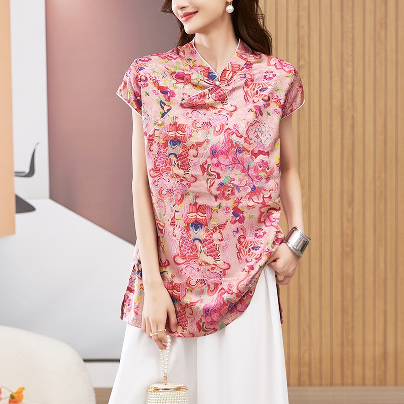 بلوزة نسائية بأكمام قصيرة وياق - مراجعة Shirts وسعره