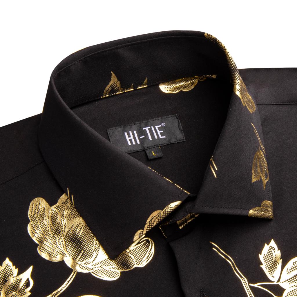 مرحبا التعادل الذهب الأسود الح - مراجعة Mens Satin Silk Dress Shirt وسعره