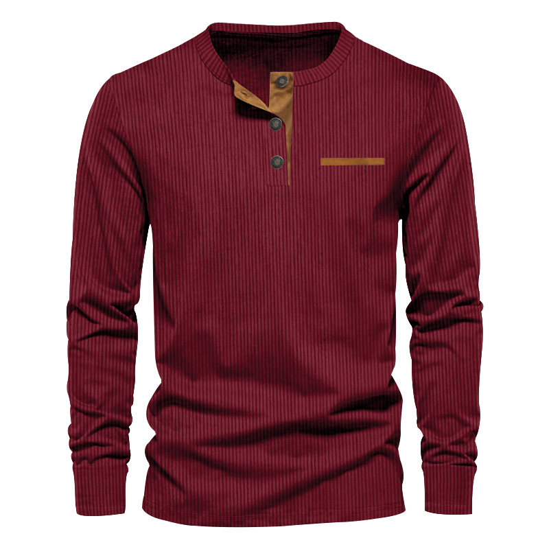 جديد الرجال طويلة الأكمام تي ش - مراجعة Corduroy Button Up Shirt Men وسعره