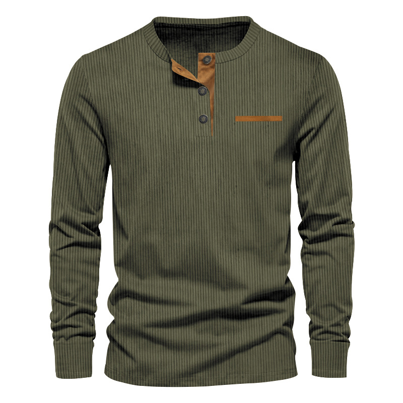 جديد الرجال طويلة الأكمام تي ش - مراجعة Corduroy Button Up Shirt Men وسعره