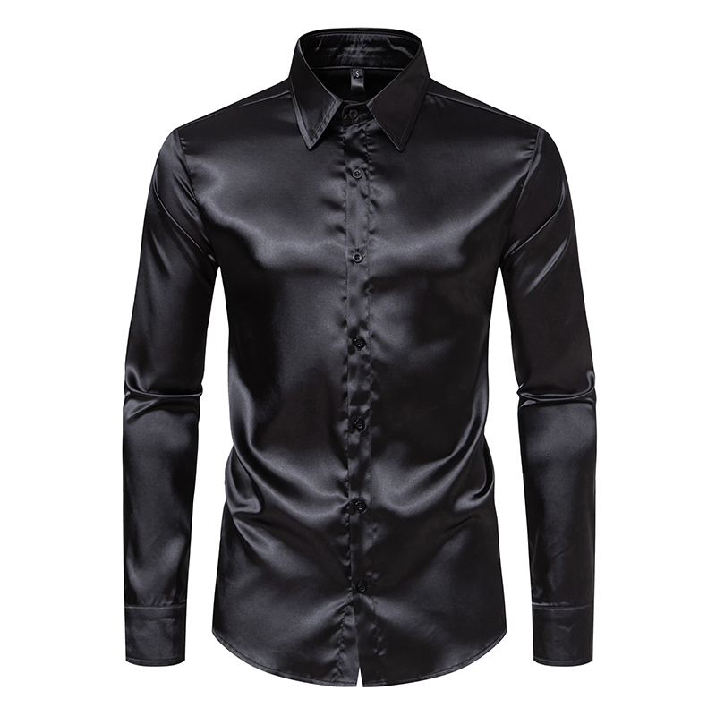 قمصان رجالية فاخرة من الساتان  - مراجعة Mens Satin Silk Dress Shirt وسعره