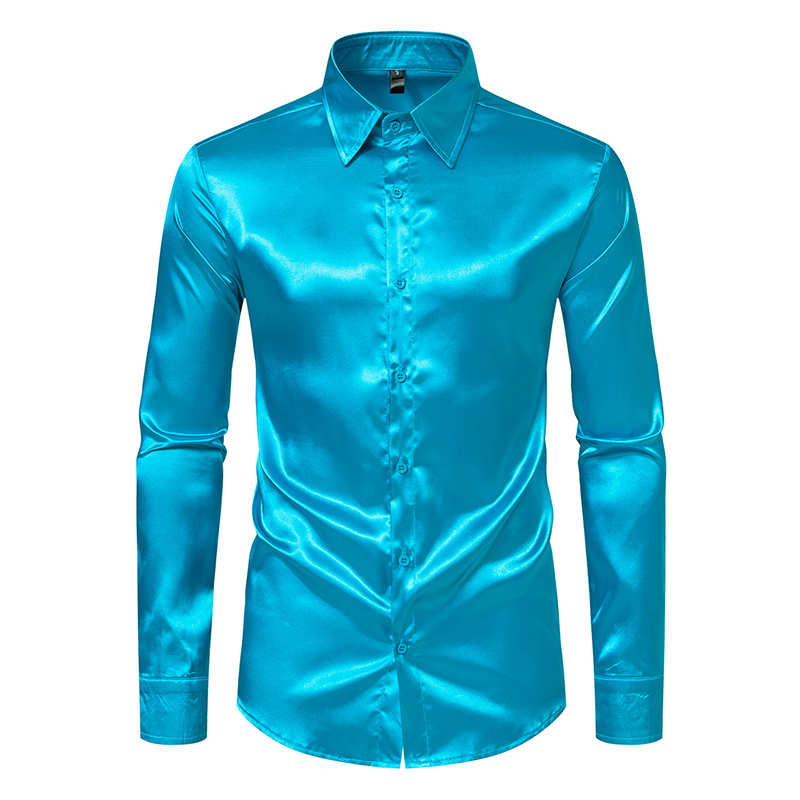 قمصان رجالية فاخرة من الساتان  - مراجعة Mens Satin Silk Dress Shirt وسعره