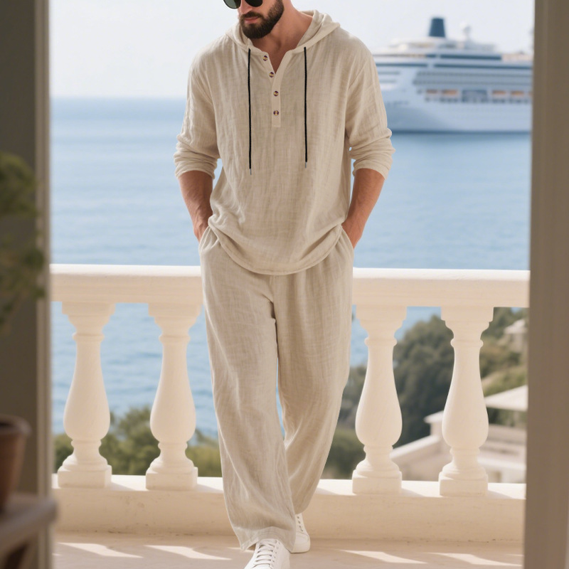 بدلة رجالية كاجوال من الكتان ل - مراجعة Mens Linen Shirt Long Sleeve وسعره