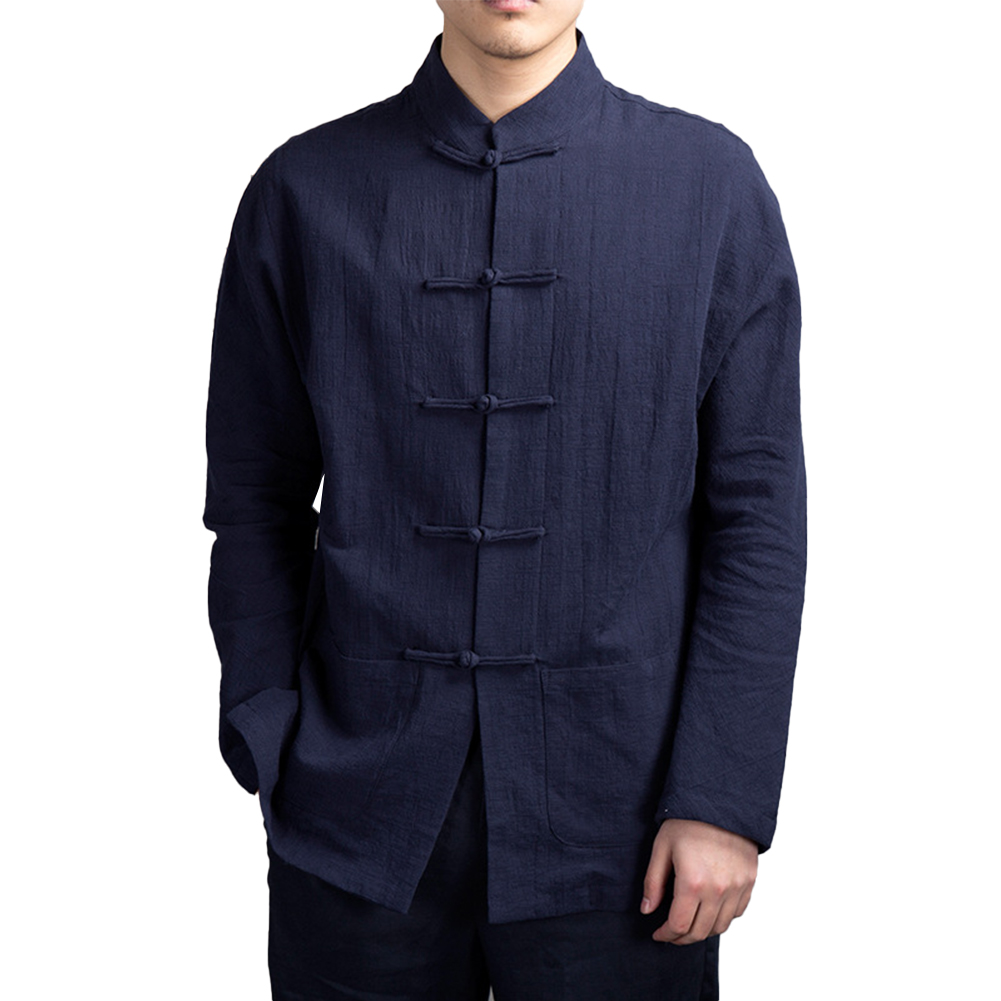 ملابس رجالية تقليدية صينية عتي - مراجعة Mens Linen Shirt Long Sleeve وسعره