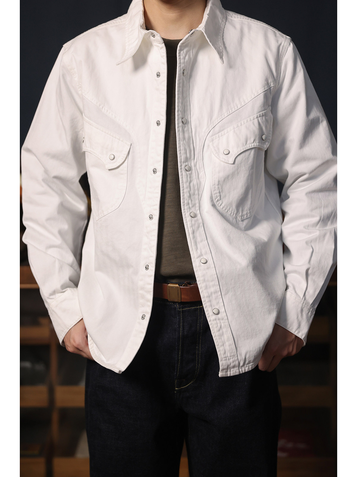 قميص كاوبوي غربي بأزرار لؤلؤية - مراجعة Mens Western Denim Pearl Snap Shirt وسعره