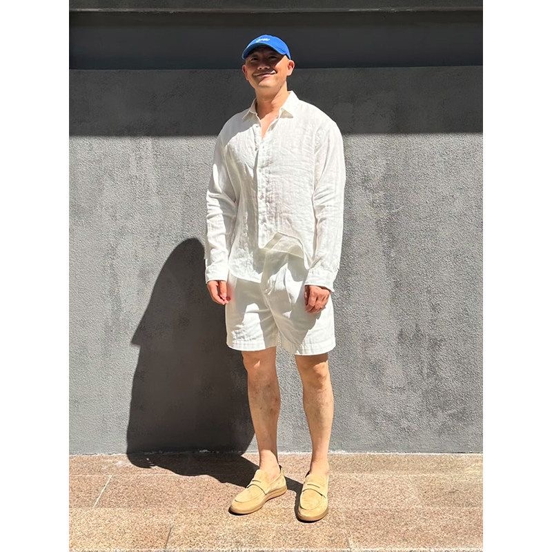 طقم قميص رجالي فاخر من الكتان  - مراجعة Mens Linen Shirt Long Sleeve وسعره