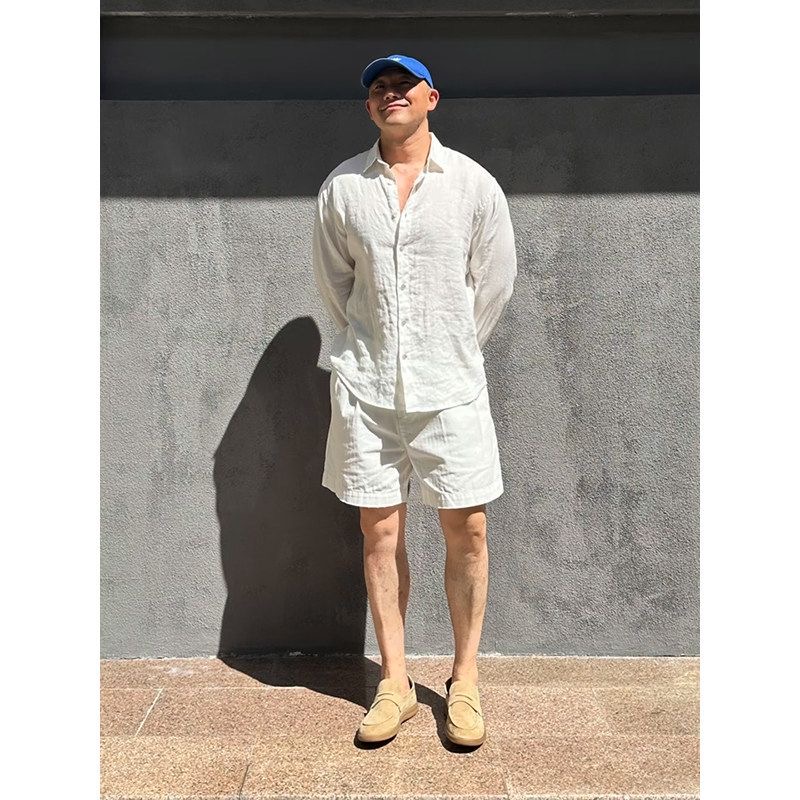 طقم قميص رجالي فاخر من الكتان  - مراجعة Mens Linen Shirt Long Sleeve وسعره