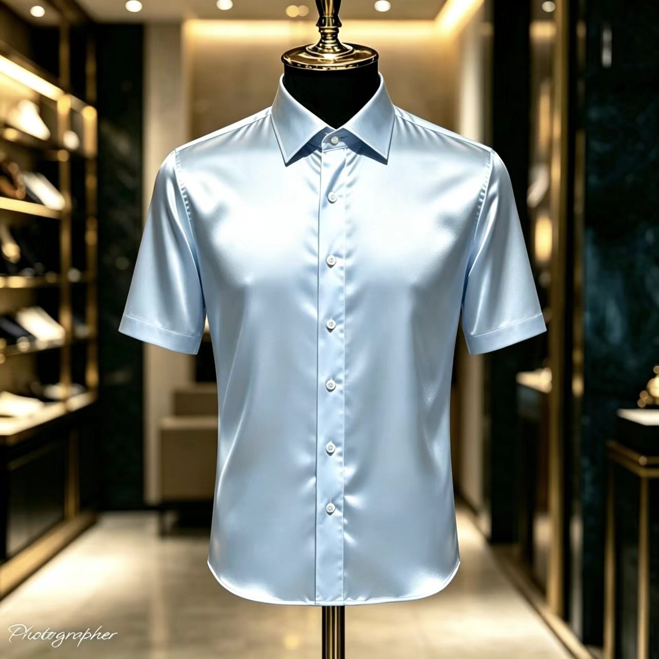 قميص رجالي قصير الأكمام من الس - مراجعة Mens Satin Silk Dress Shirt وسعره