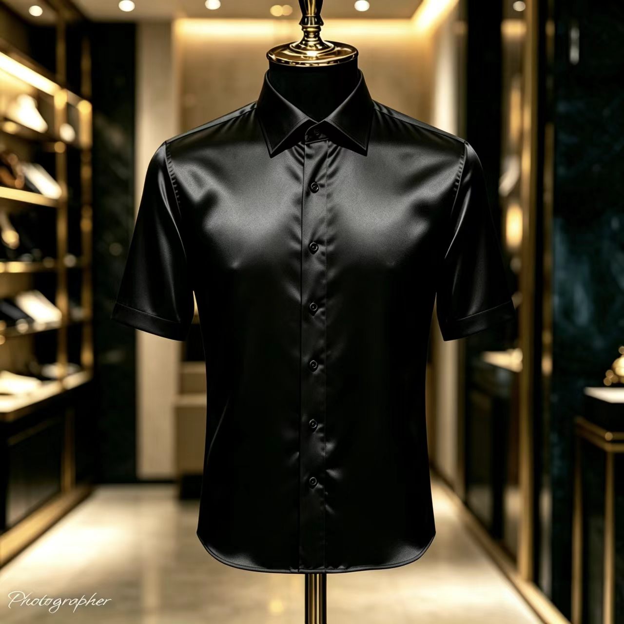 قميص رجالي قصير الأكمام من الس - مراجعة Mens Satin Silk Dress Shirt وسعره