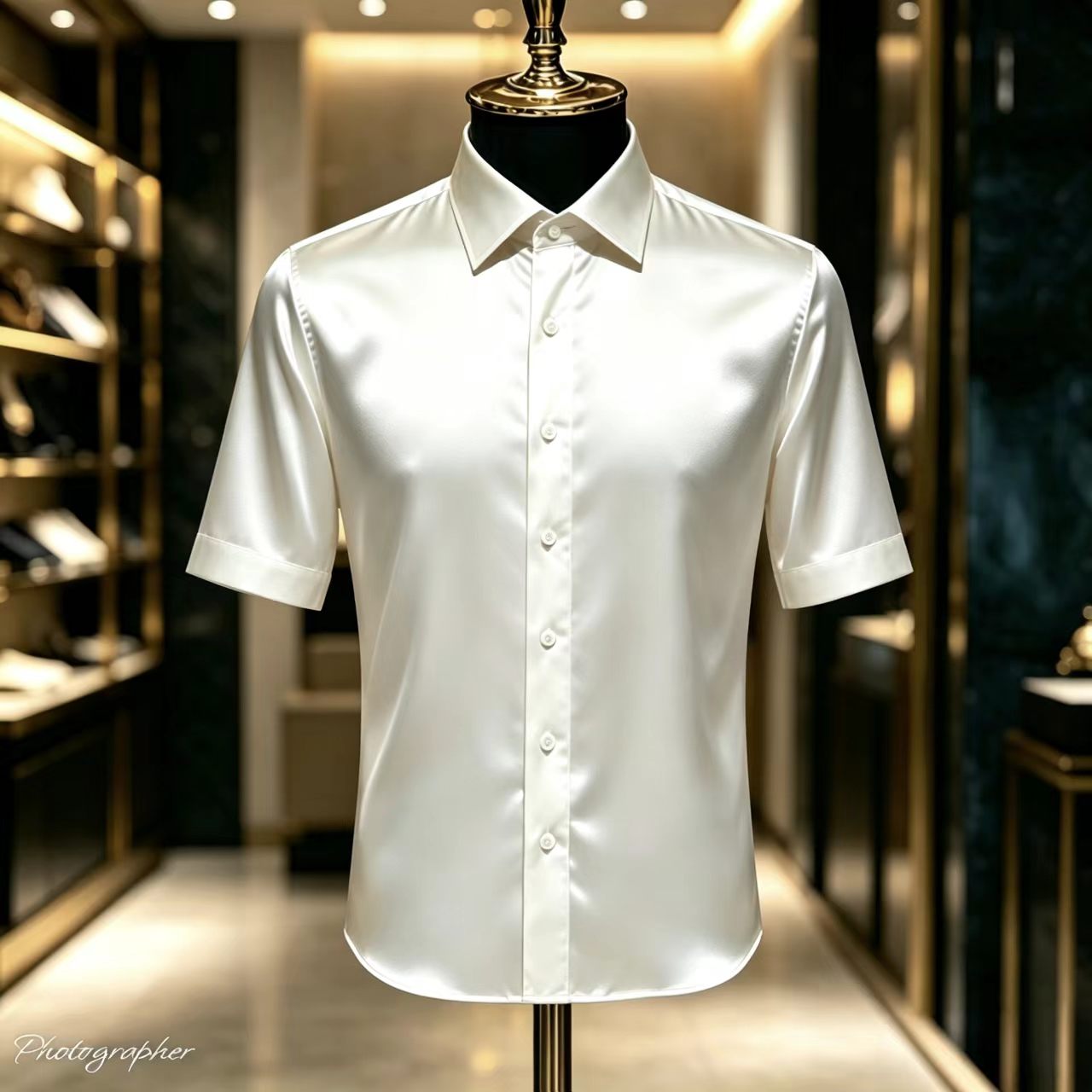 قميص رجالي قصير الأكمام من الس - مراجعة Mens Satin Silk Dress Shirt وسعره
