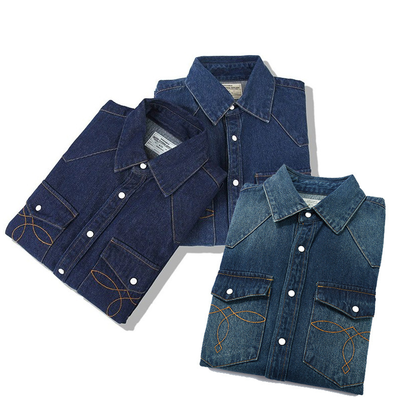 الأمريكية غسل خمر الدنيم قمصان - مراجعة Mens Western Denim Pearl Snap Shirt وسعره