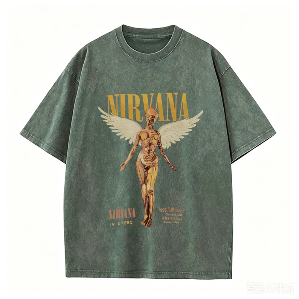 تي شيرت ريترو كبير الحجم بتأثي - مراجعة Acid Wash Vintage Graphic T Shirt وسعره