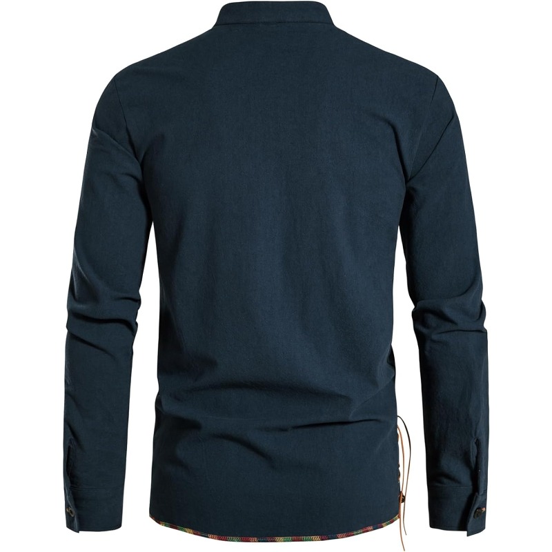 قميص قرصان رجالي فايكنغ ريترو  - مراجعة Medieval Gothic Lace Up Pirate Shirt وسعره