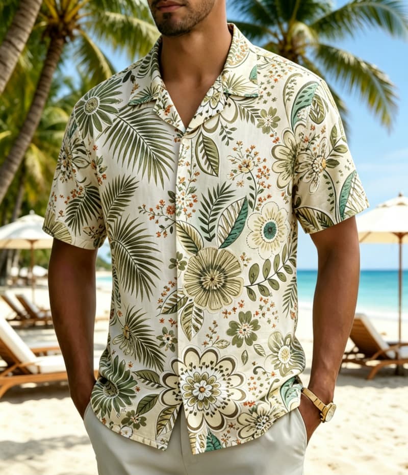 قميص رجالي بنمط بوهيمي عتيق مع - مراجعة Vintage Hawaiian Floral Shirt وسعره