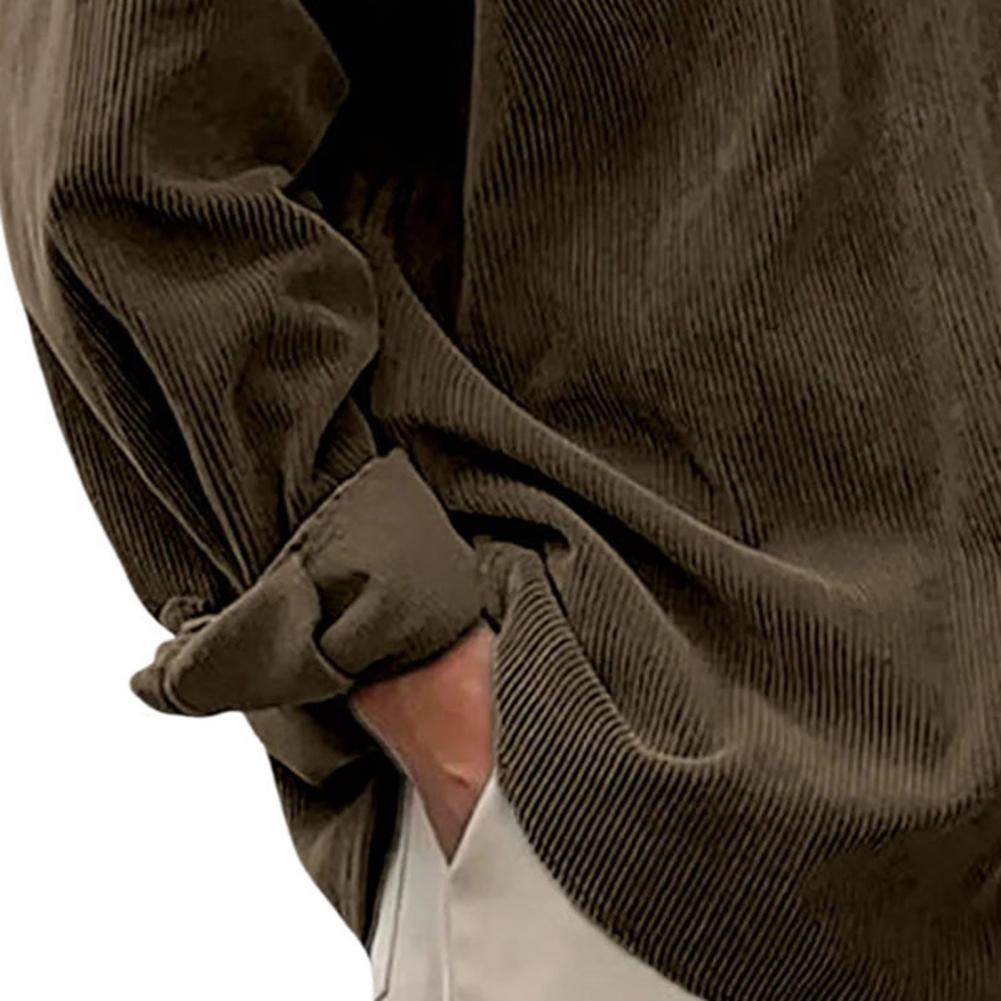 قمصان رجالية كاجوال للخارج بلو - مراجعة Corduroy Button Up Shirt Men وسعره