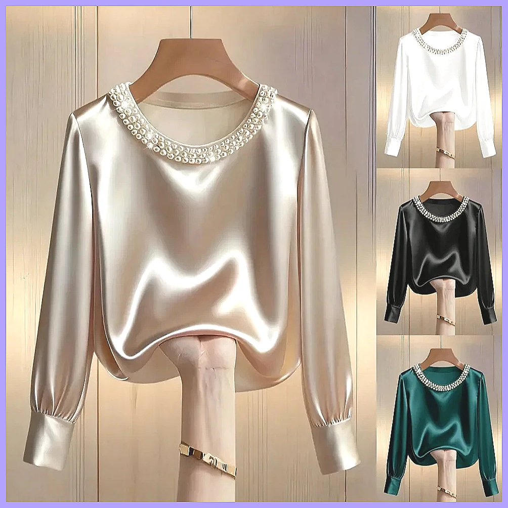بلوزة ساتان أنيقة مزينة بالخرز - مراجعة Shirts وسعره