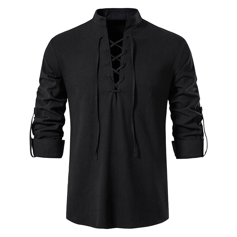 قميص رجالي من القطن والكتان بت - مراجعة Mens Linen Shirt Long Sleeve وسعره