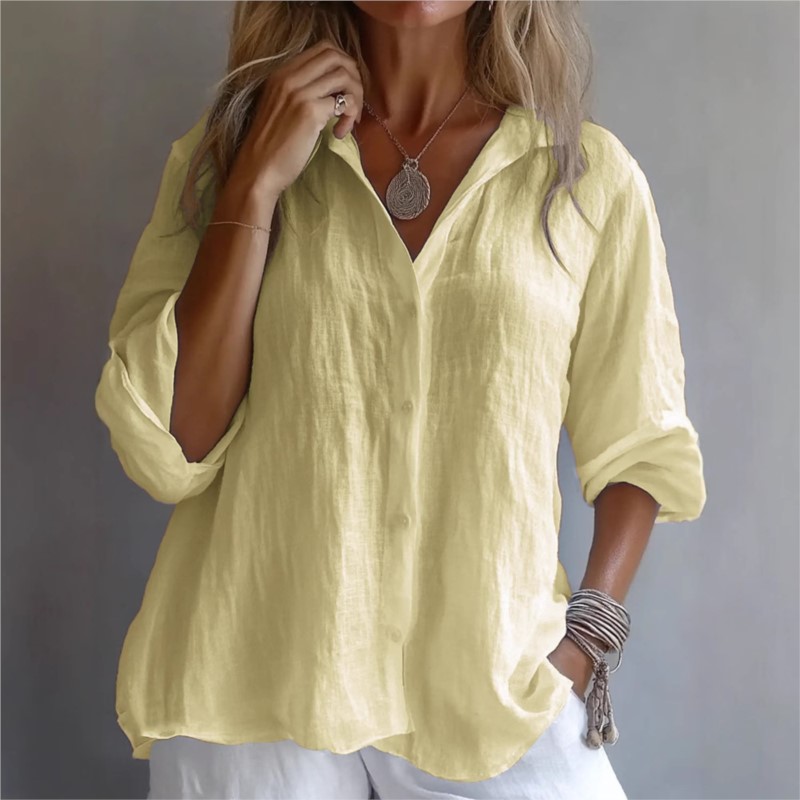 بلون الكتان مثير الخامس الرقبة - مراجعة Mens Linen Shirt Long Sleeve وسعره