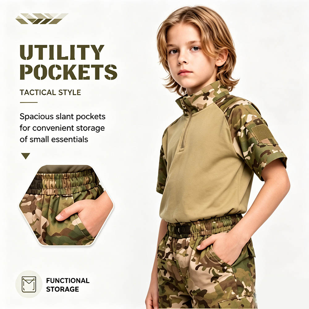 بدلة تكتيكية للأطفال بنمط التم - مراجعة Tactical Military Shirt Cargo وسعره