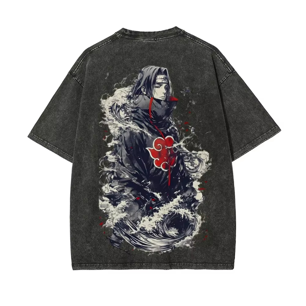 قميص ناروتو إيتاتشي أوتشيها ال - مراجعة Acid Wash Vintage Graphic T Shirt وسعره