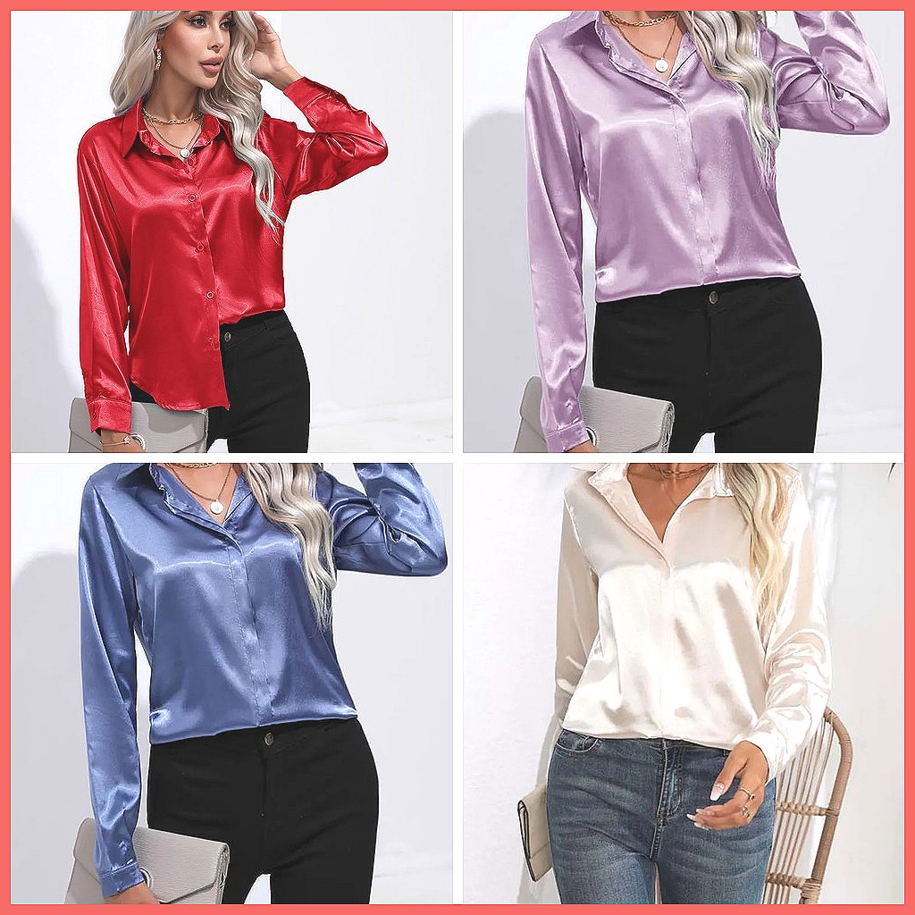 قميص ساتان نسائي لربيع وصيف 20 - مراجعة Shirts وسعره
