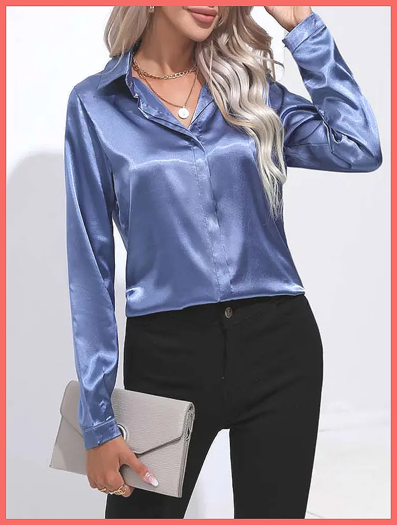 قميص ساتان نسائي لربيع وصيف 20 - مراجعة Shirts وسعره