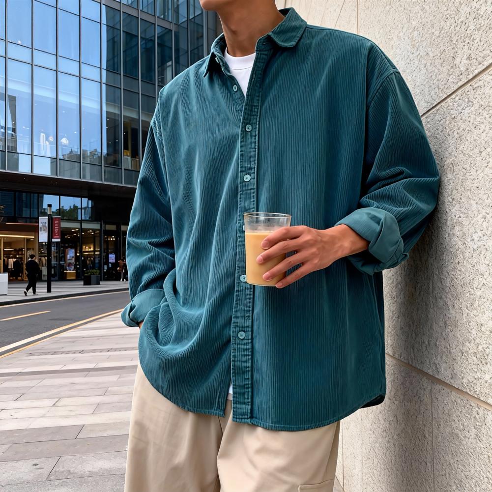 قميص رجالي جديد من قماش الكورد - مراجعة Corduroy Button Up Shirt Men وسعره