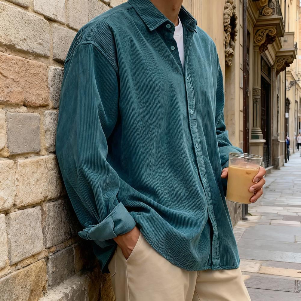 قميص رجالي جديد من قماش الكورد - مراجعة Corduroy Button Up Shirt Men وسعره