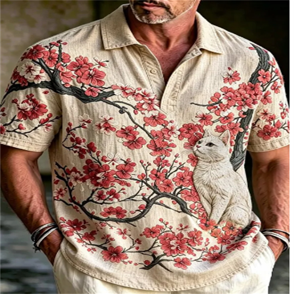 قميص بولو رجالي بأكمام قصيرة ب - مراجعة Vintage Hawaiian Floral Shirt وسعره