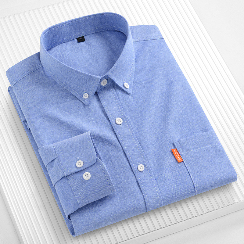 100% القطن الخالص الرجال قميص  - مراجعة Oxford Cotton Casual Shirt Business وسعره