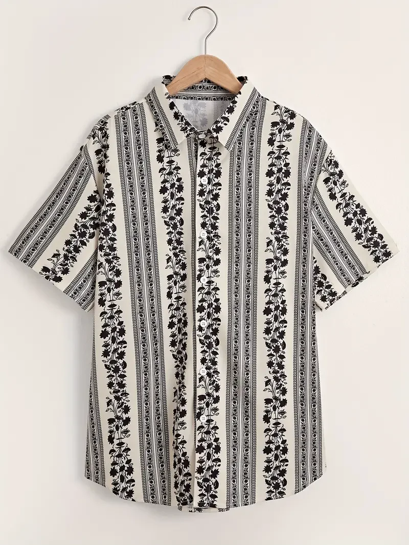 قميص رجالي كلاسيكي بنمط كرة ال - مراجعة Short Sleeve Bowling Shirt Retro وسعره