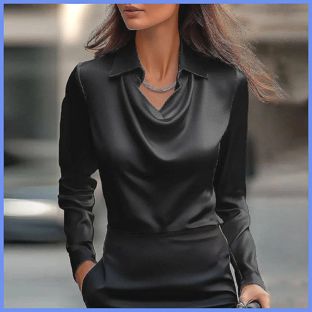 بلوزة ساتان كلاسيكية للنساء بأ - مراجعة Shirts وسعره