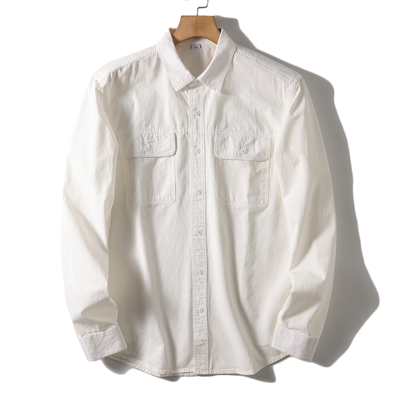 قميص رجالي بأكمام طويلة أحادي  - مراجعة Oxford Cotton Casual Shirt Business وسعره