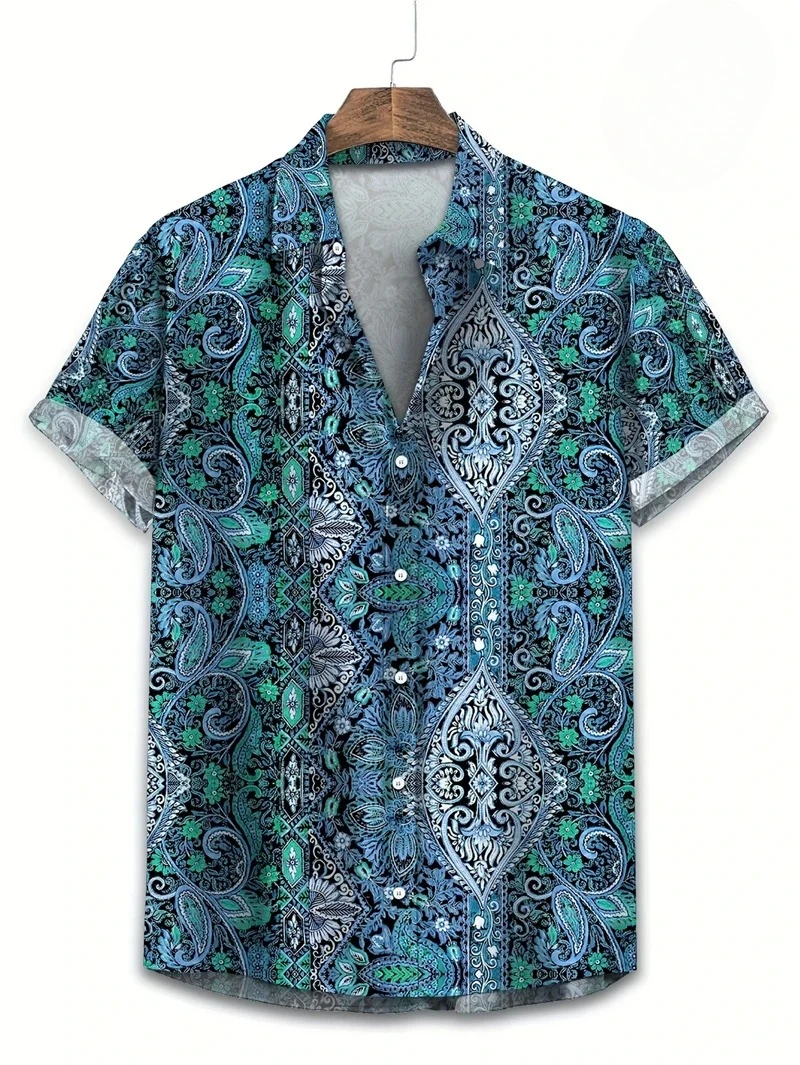 قميص هاواي رجالي بنقشة بيزلي م - مراجعة Vintage Hawaiian Floral Shirt وسعره