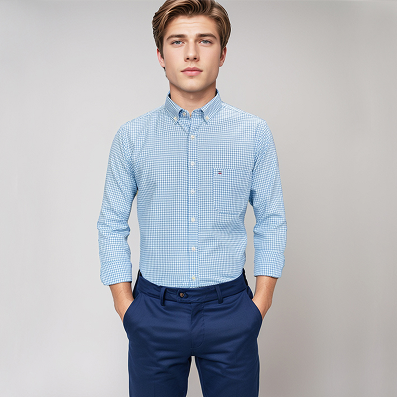 قميص رجالي قطن 100% بأكمام طوي - مراجعة Oxford Cotton Casual Shirt Business وسعره