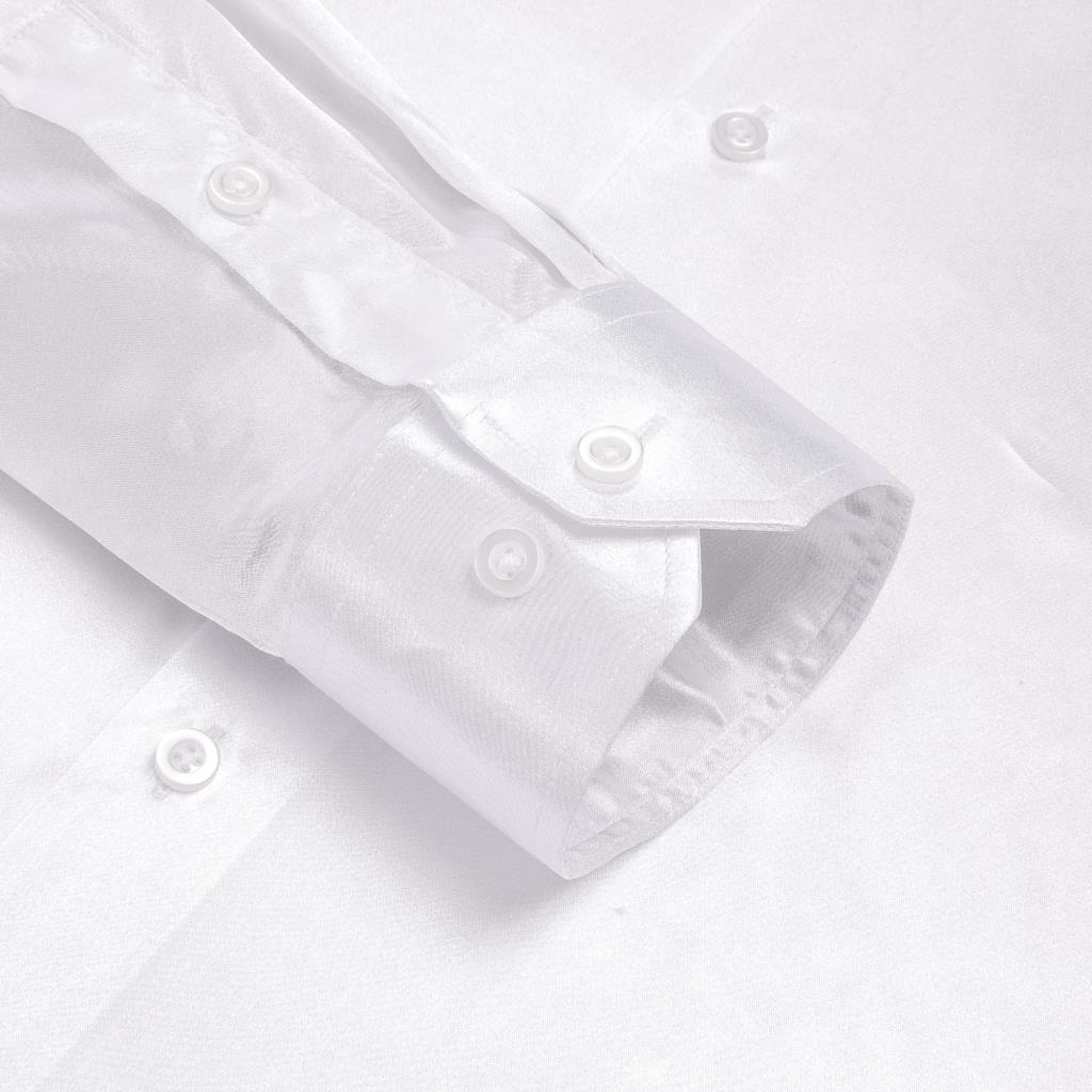 مرحبا التعادل الأبيض الحرير ال - مراجعة Mens Satin Silk Dress Shirt وسعره
