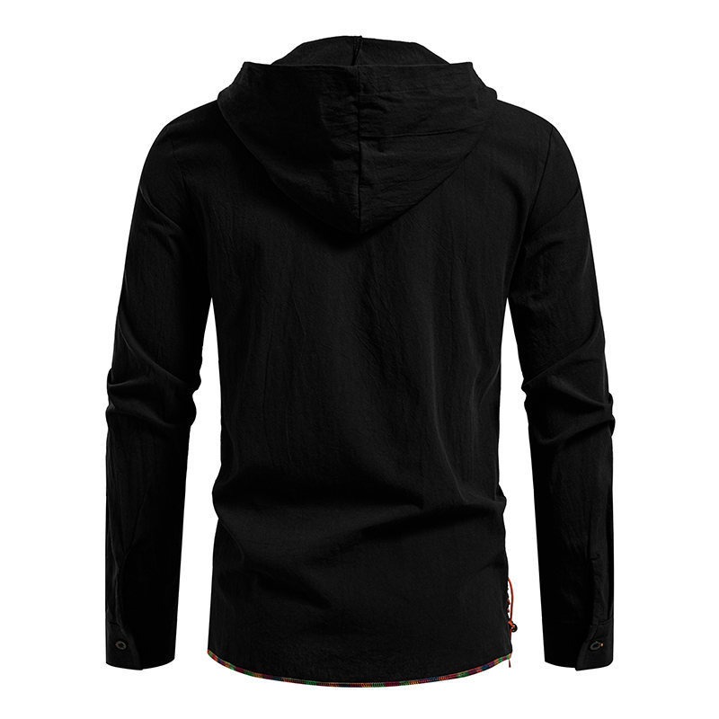 قميص رجالي طويل الأكمام بغطاء  - مراجعة Medieval Gothic Lace Up Pirate Shirt وسعره